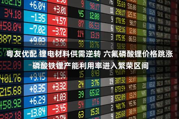粤友优配 锂电材料供需逆转 六氟磷酸锂价格跳涨 磷酸铁锂产能利用率进入繁荣区间